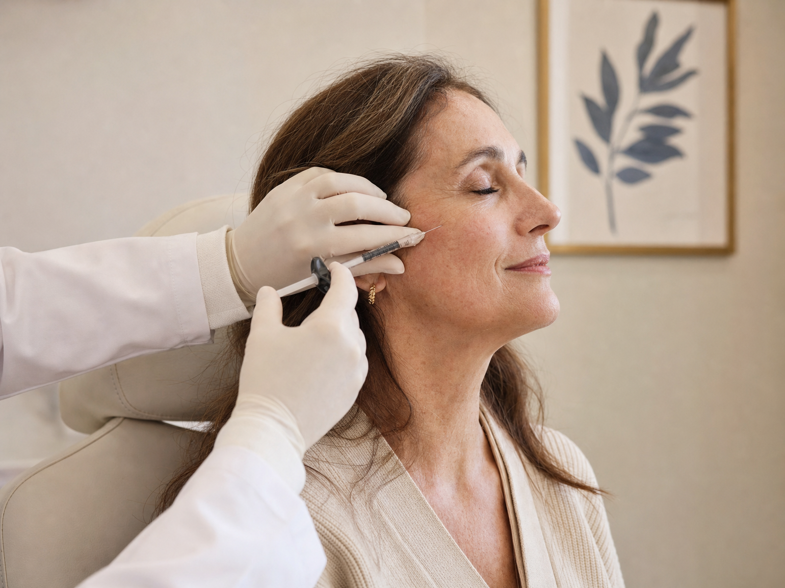 A HydraFacial treatment wand in soft warm light
