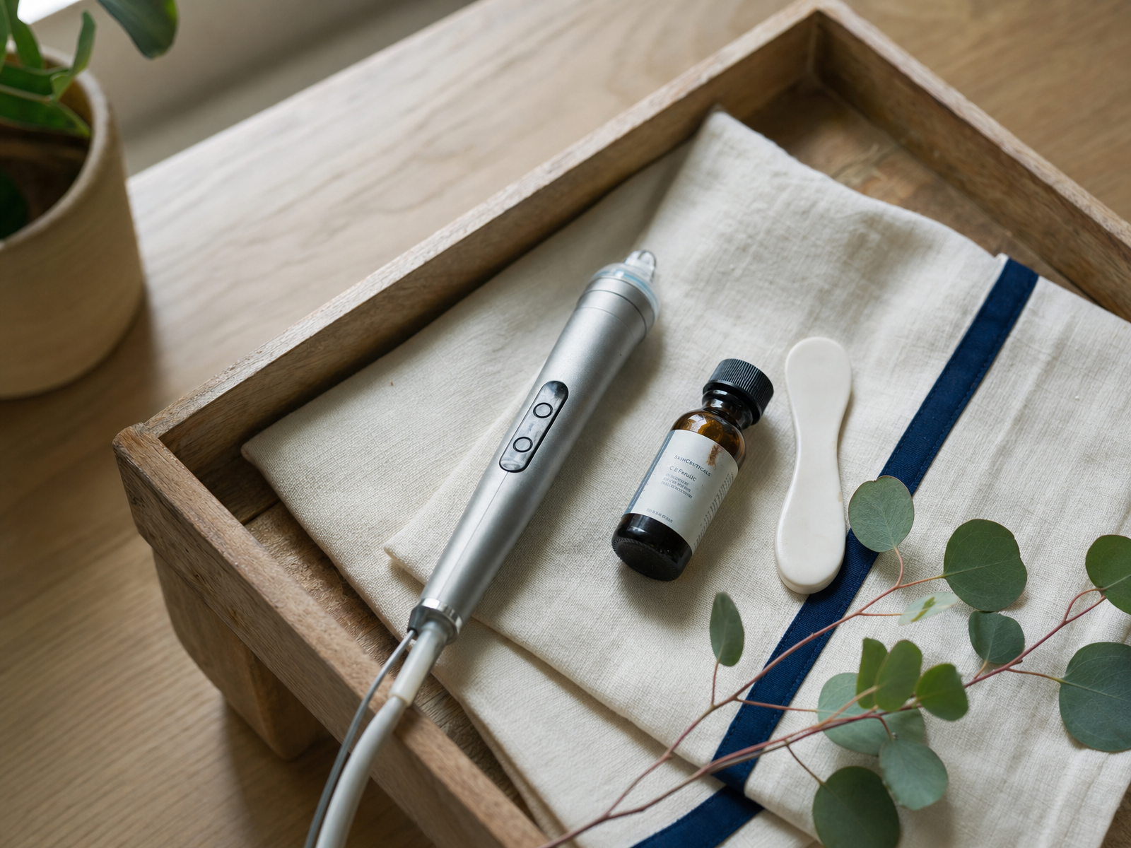 A wellness IV drip set up in a quiet treatment room